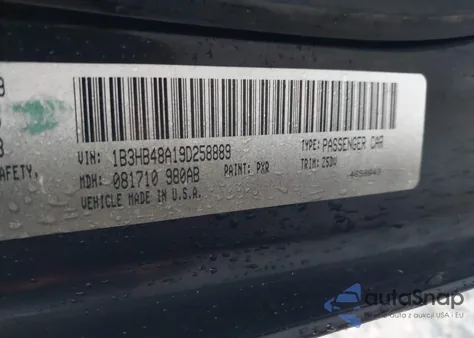 2009 Dodge Caliber Sxt z USA, uszkodzony, nr VIN 1B3HB48A19D258889